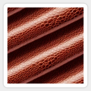 Brown Imitation leather stripes, natural and ecological leather print #20 Sticker